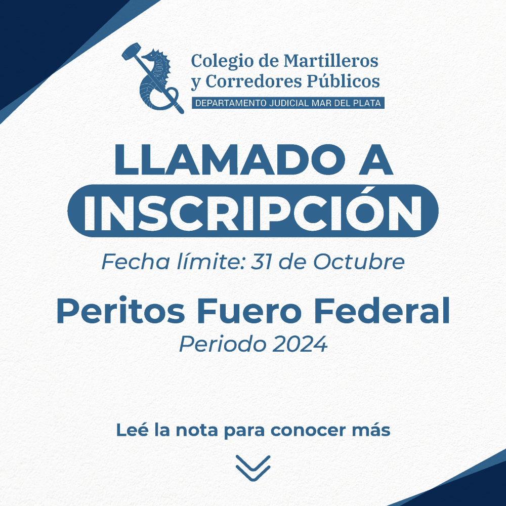 Llamada Inscripción Peritos Fuero Federal