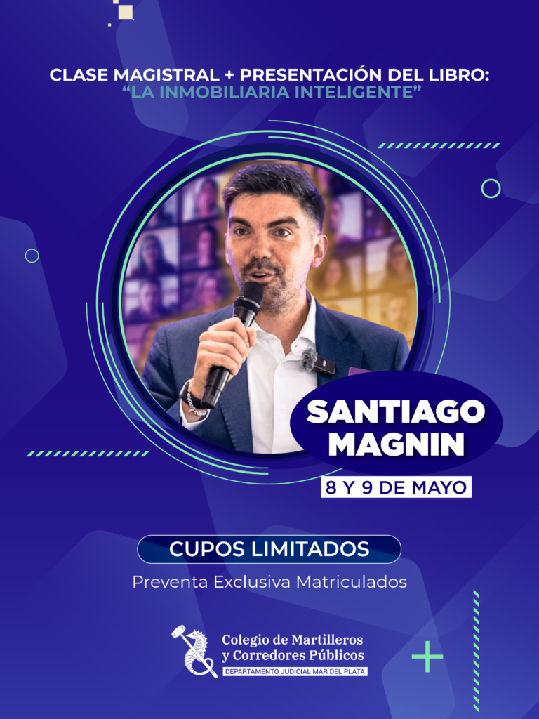 Santiago Magnin llega a Mar del Plata para una clase magistral exclusiva para matriculados